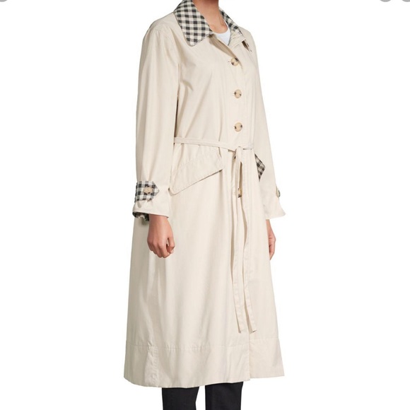 SOLD 🥰 NWT Barbour by Alexa Chung Glenda Trench Coat in Mist Gingham - Picture 2 of 6